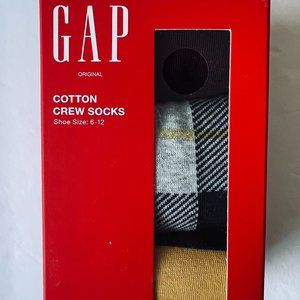 GAP Men's 3 Pair Crew Socks NIB
